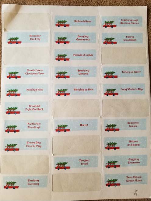 page of holiday gift tags